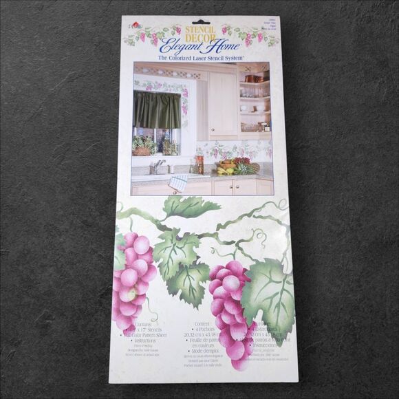 Vintage Plaid Elegant Home Stencils Set of 3 Tuscan French Country 1996 NOS - Picture 5 of 12